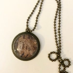 Antique Pendant Necklace Vintage Lilies Handmade